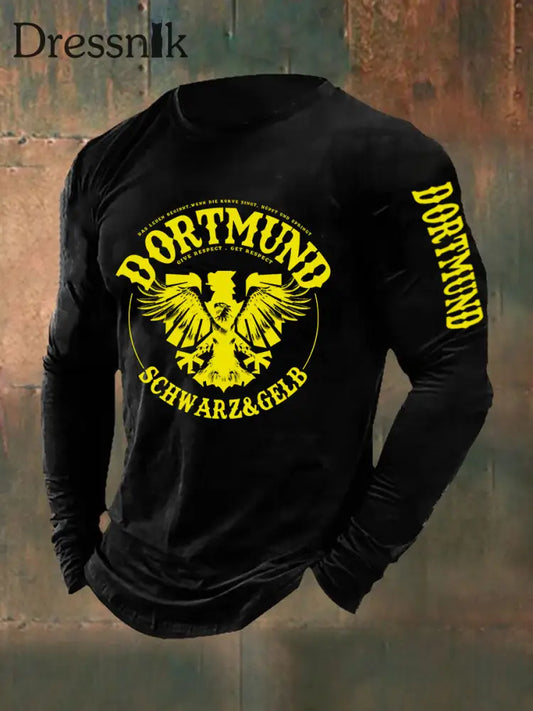 Männer Dortmund Langarm T-Shirt Schwarz / S