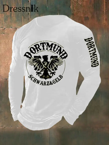 Männer Dortmund Langarm T-Shirt Weiß / S