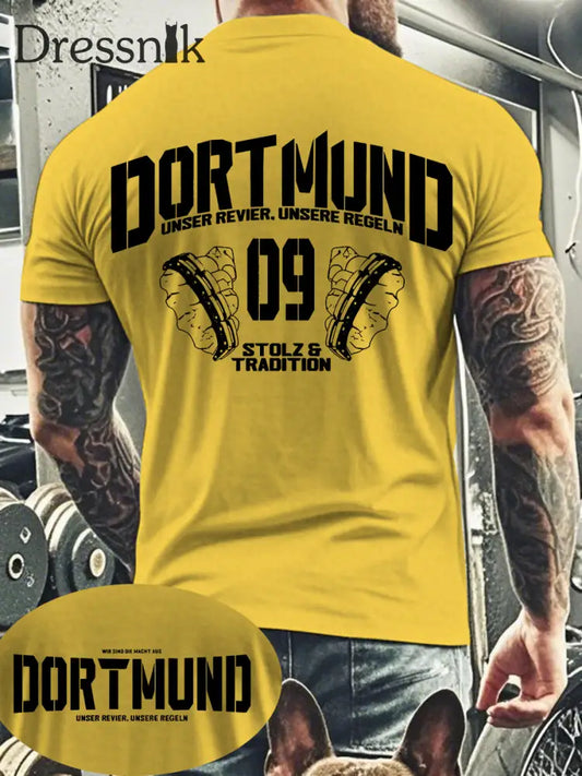 Männer Dortmund T-Shirt mit kurzen Ärmeln Gelb / S