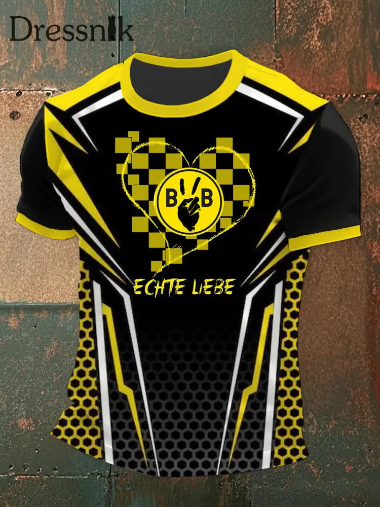 Männer Dortmund T-Shirt mit kurzen Ärmeln Gelb / S