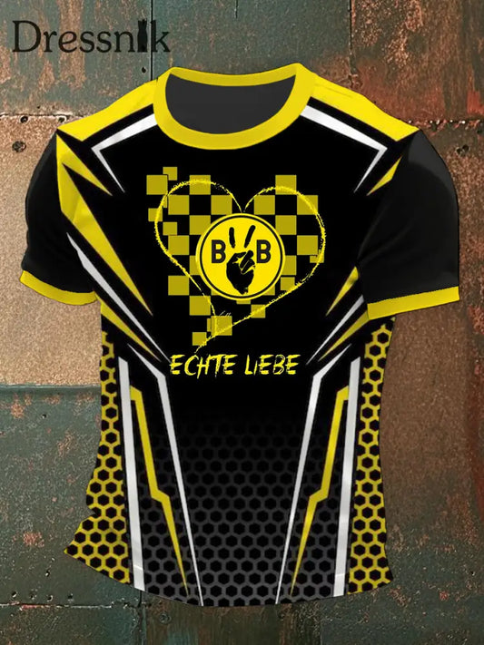 Männer Dortmund T-Shirt mit kurzen Ärmeln Gelb / S