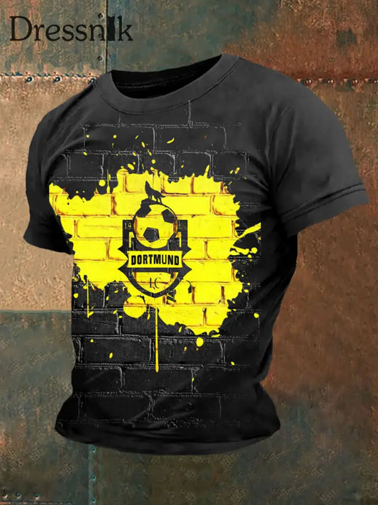 Männer Dortmund T-Shirt mit kurzen Ärmeln Schwarz / S