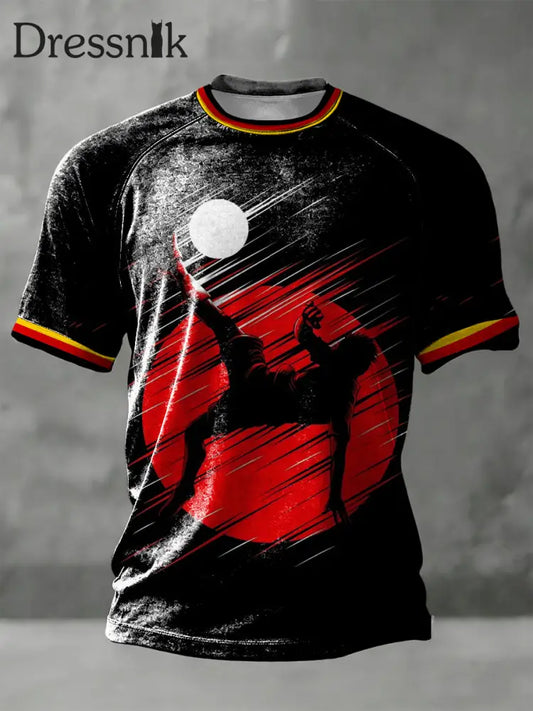 Männer Dynamic Soccer Kick Grafik Deutschland-unter dem Motto T-Shirt mehrfarbig / S