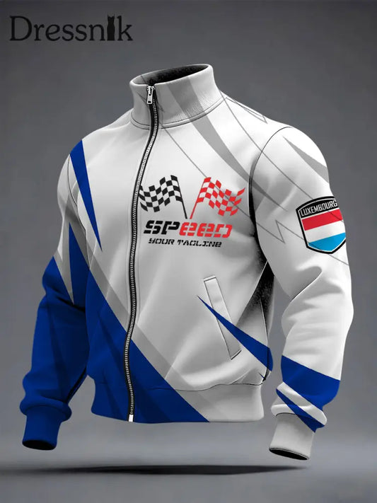 Männer dynamische ’Speed’ Luxemburg Racing Theme Jacke mehrfarbig / S