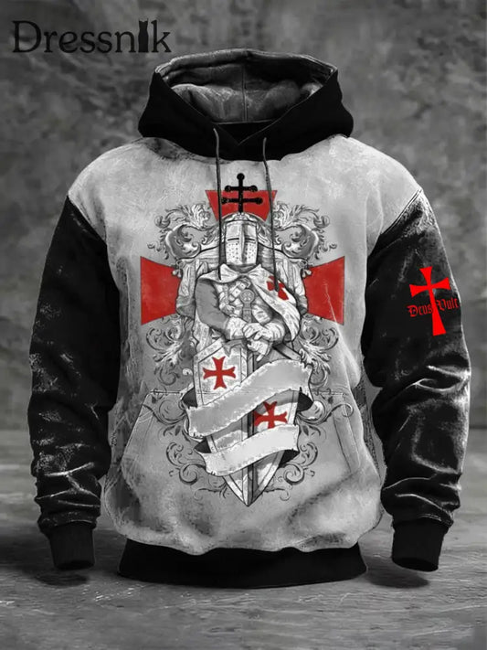 Männer Eisernes Kreuz Legion Glaube Schwarz-Weiß Farbe-Block Hoodie mehrfarbig / S