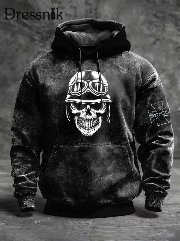 Männer Eisernes Kreuz Legion Schädel Soldat & Rotes Kreuz und Deutscher Hoodie mehrfarbig / S