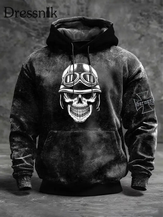 Männer Eisernes Kreuz Legion Schädel Soldat & Rotes Kreuz und Deutscher Hoodie mehrfarbig / S