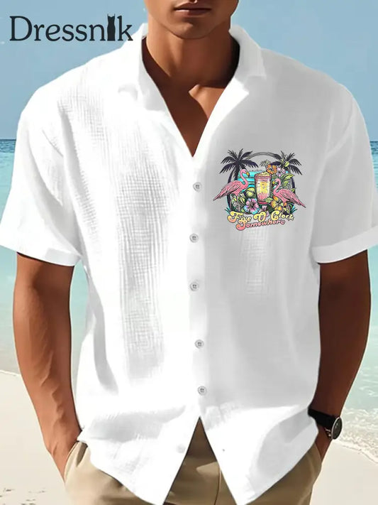 Männer Es ist 5:00 Irgendwo immer Happy Hour Paradise bedrucktes Kurzarm-T-Shirt Weiß / S