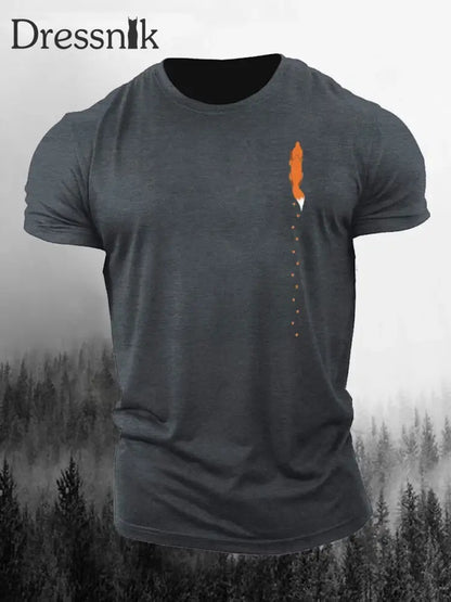 Männer Fox Print lässig T-Shirt Dunkelgrau / S