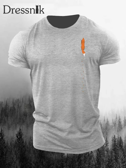 Männer Fox Print lässig T-Shirt Hellgrau / S
