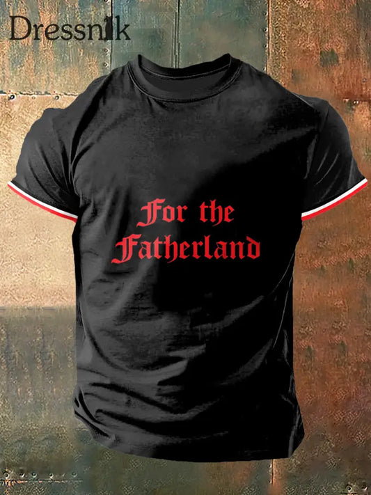 Männer für das Vaterland Print Vintage Mode Kurzarm T-Shirt Schwarz / S