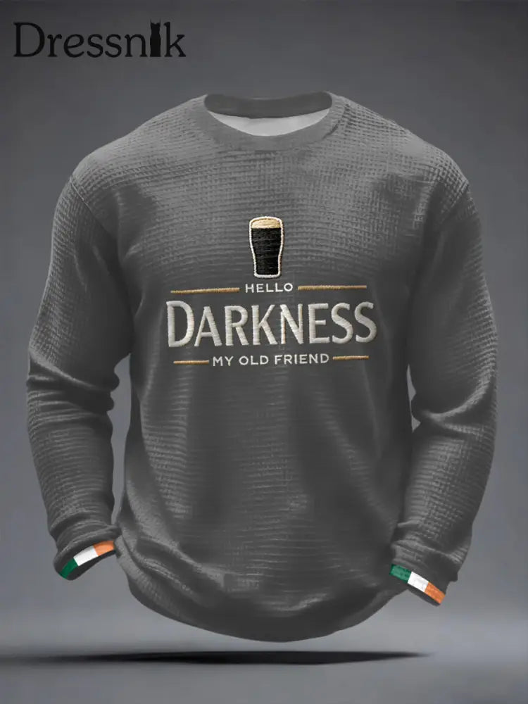Männer Hallo Dunkelheit Mein alter Freund Waffel Langarm T-Shirt Grau / S