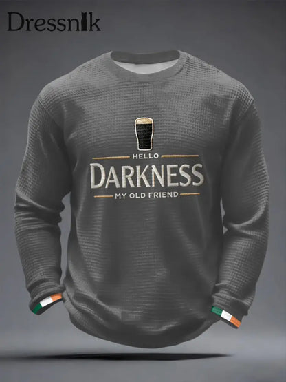 Männer Hallo Dunkelheit Mein alter Freund Waffel Langarm T-Shirt Grau / S