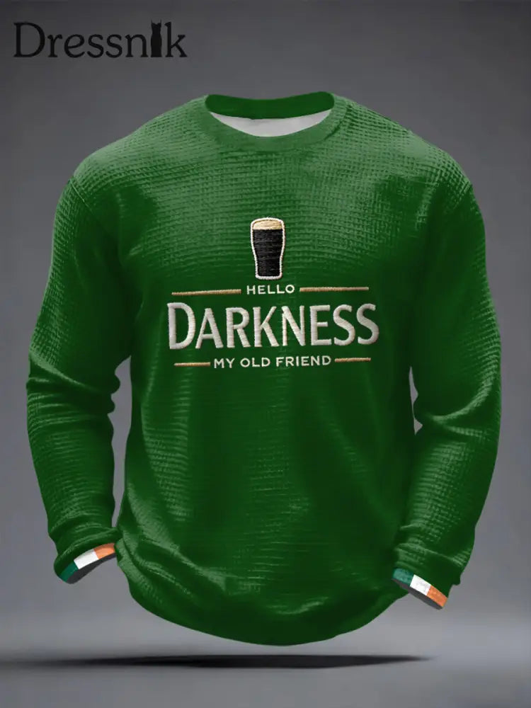 Männer Hallo Dunkelheit Mein alter Freund Waffel Langarm T-Shirt Grün / S