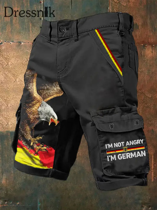 Männer Ich bin nicht wütend Ich bin deutsche Shorts Schwarz / S