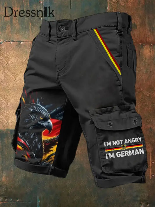 Männer Ich bin nicht wütend Ich bin deutsche Shorts Schwarz / S