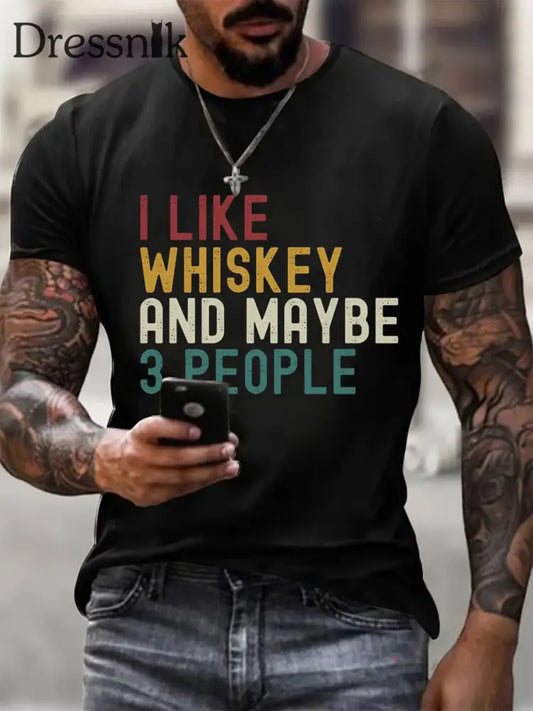 Männer Ich mag Whisky und vielleicht 3 Leute Kurzarm T-Shirt Schwarz / S