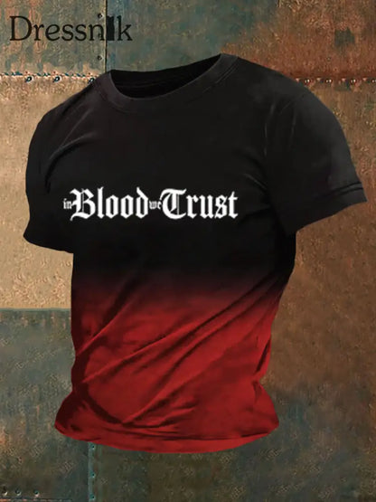 Männer im Blut vertrauen wir Kurzarm T-Shirt Rot / S