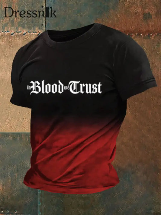 Männer im Blut vertrauen wir Kurzarm T-Shirt Rot / S