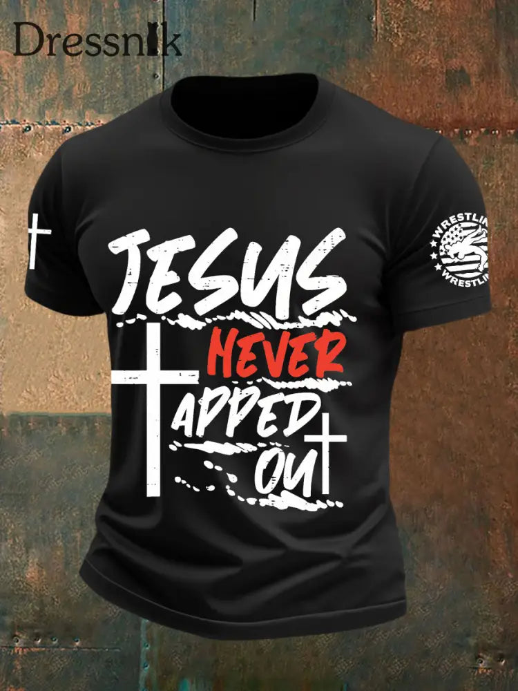 Männer Jesus hat nie Wrestling-T-Shirts gekloppt Schwarz / S