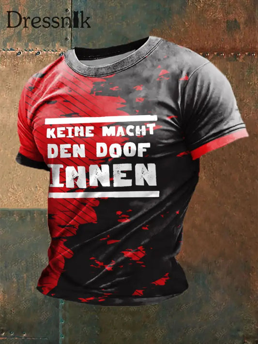Männer Keine Macht den DOOF bedrucktes Kurzarm-T-Shirt als bild / S