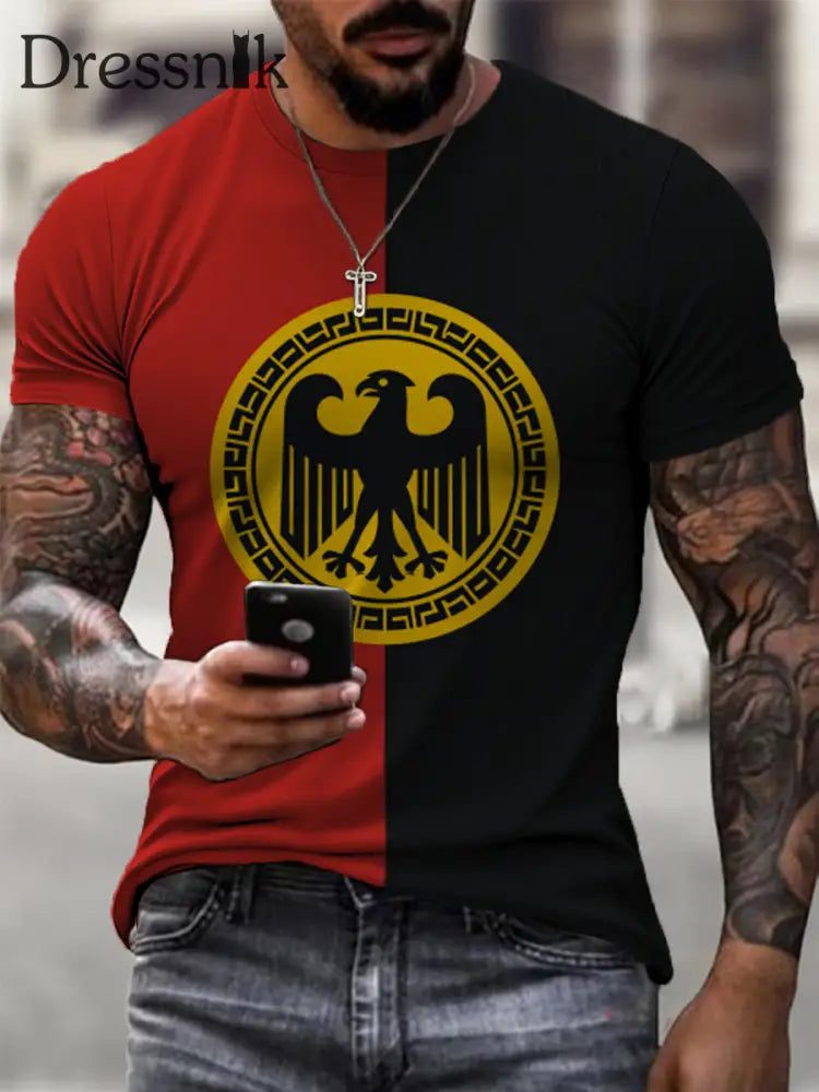 Männer kühn Deutschland Adler Print T - Shirt mehrfarbig / S