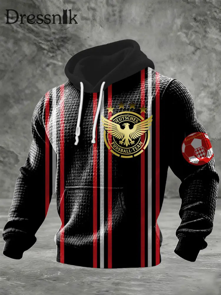 Männer kühn gestreifte Deutschland Eagle Soccer Team Hoodie mehrfarbig / S