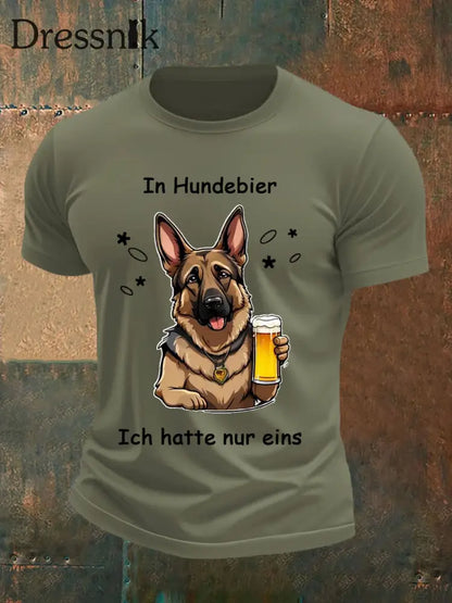 Männer lustig in Hunde biere Ich hatte nur ein lässiges T-Shirt Armee grün / S