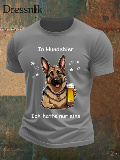 Männer lustig in Hunde biere Ich hatte nur ein lässiges T-Shirt Hellgrau / S