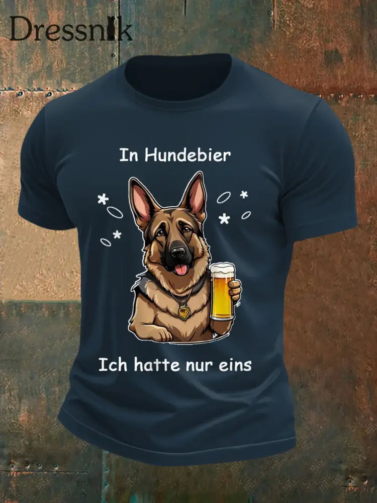 Männer lustig in Hunde biere Ich hatte nur ein lässiges T-Shirt Marineblau / S