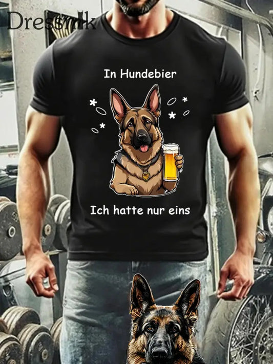 Männer lustig in Hunde biere Ich hatte nur ein lässiges T-Shirt Schwarz / S