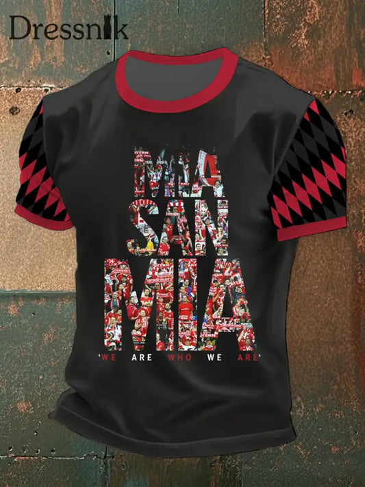 Männer Mia San Mia T-Shirt mit kurzen Ärmeln Schwarz / S