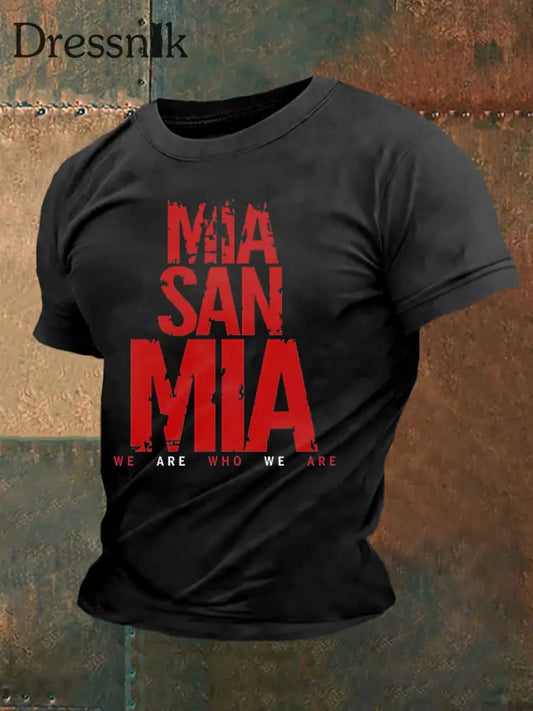 Männer Mia San Mia T-Shirt mit kurzen Ärmeln Schwarz / S