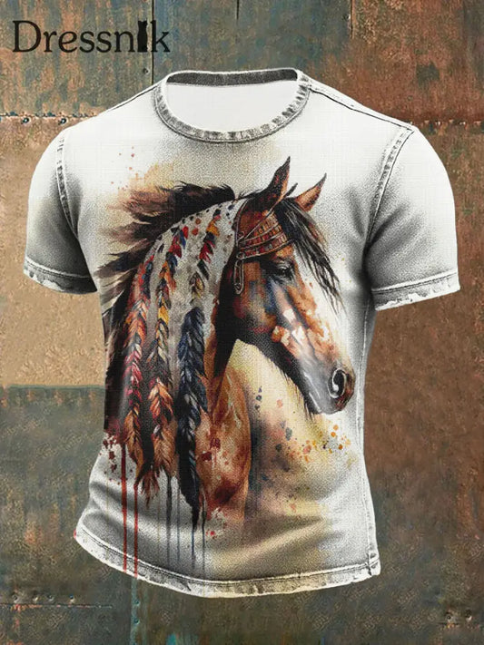 Männer Native American Pferd T-Shirt als bild / S