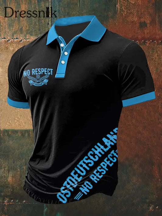 Männer ohne Respekt Druck Polo Hals Kurzarm T-Shirt Schwarz / S