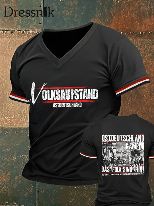 Männer Ost deutschland Volksaufstand bedrucktes Kurzarm-T-Shirt Schwarz / S