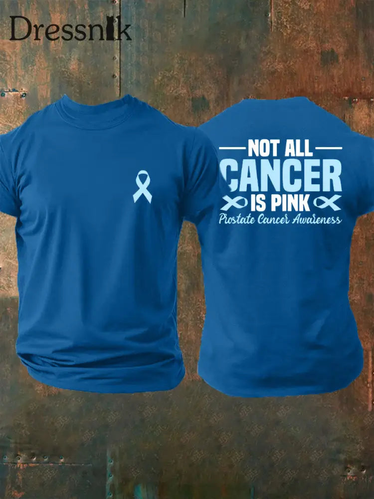 Männer Prostata krebs Bewusstsein Print Casual T Shirt Blau / S