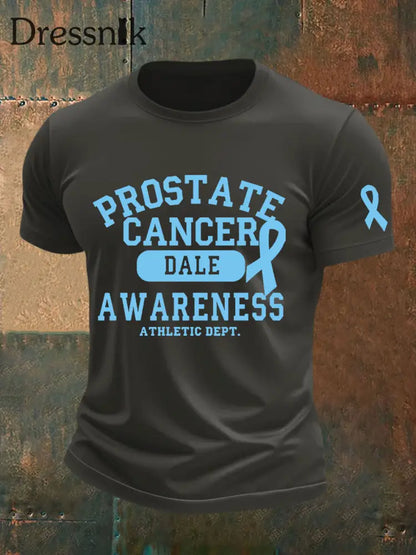 Männer Prostata krebs Bewusstsein Print Casual T Shirt Dunkelgrau / S