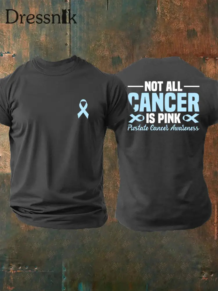 Männer Prostata krebs Bewusstsein Print Casual T Shirt Dunkelgrau / S