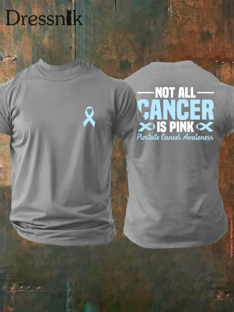 Männer Prostata krebs Bewusstsein Print Casual T Shirt Hellgrau / S