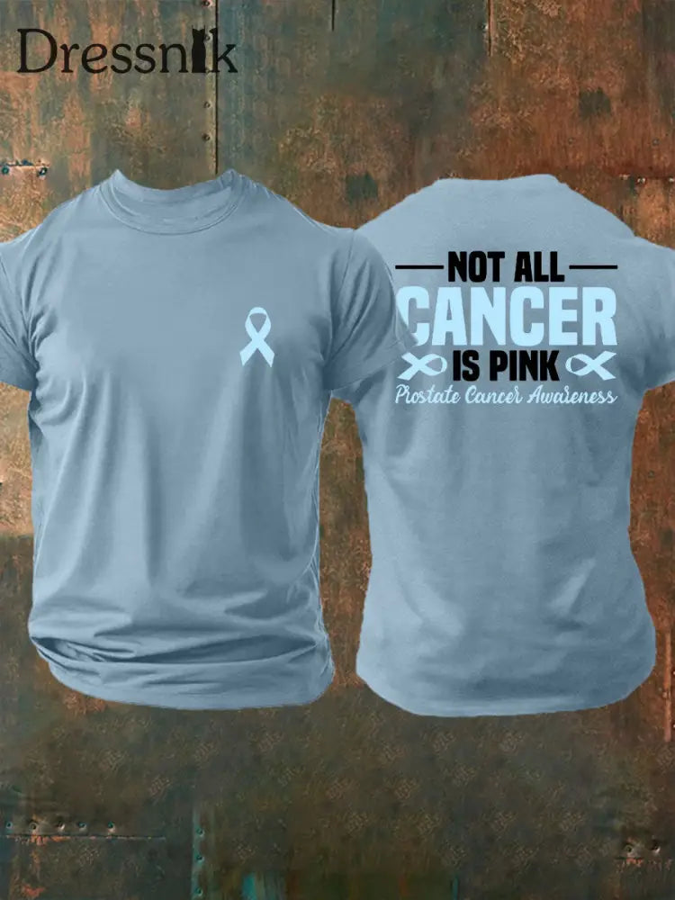 Männer Prostata krebs Bewusstsein Print Casual T Shirt Himmelblau / S