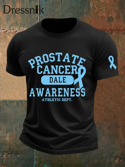 Männer Prostata krebs Bewusstsein Print Casual T Shirt Schwarz / S