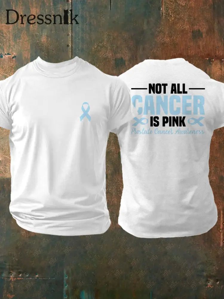 Männer Prostata krebs Bewusstsein Print Casual T Shirt Weiß / S