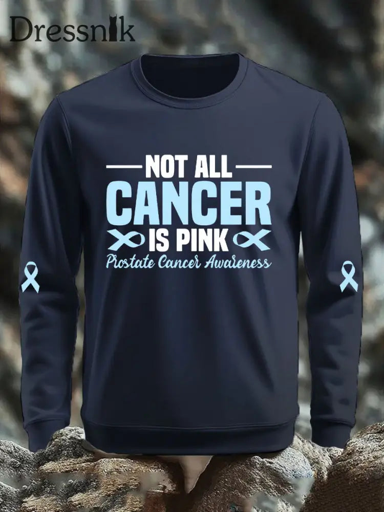 Männer Prostata krebs Bewusstsein Print Casual Top Marineblau / S
