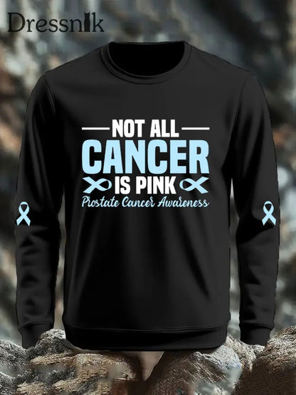 Männer Prostata krebs Bewusstsein Print Casual Top Schwarz / S