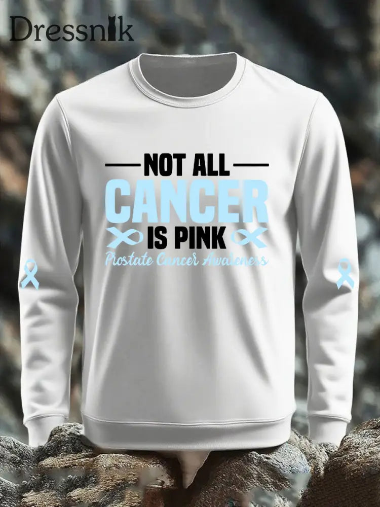 Männer Prostata krebs Bewusstsein Print Casual Top Weiß / S