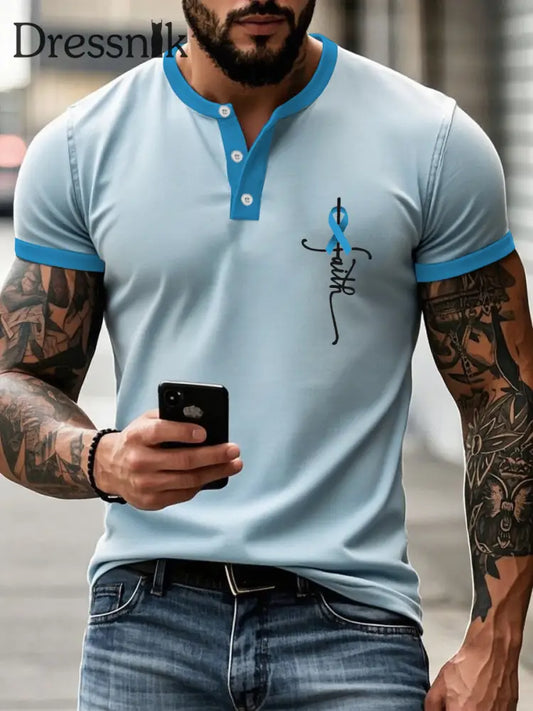 Männer Prostata krebs Bewusstsein T Shirt hellblau / S