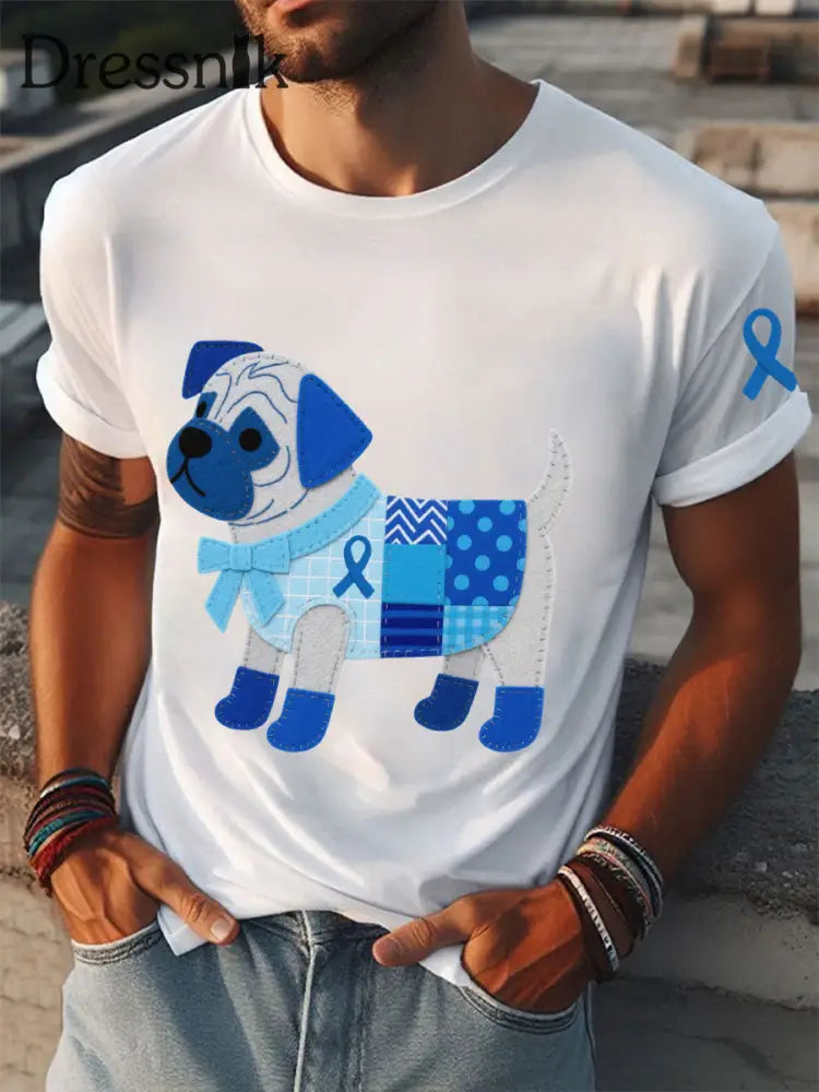 Männer Prostata krebs Dackel T Shirts weiß / S