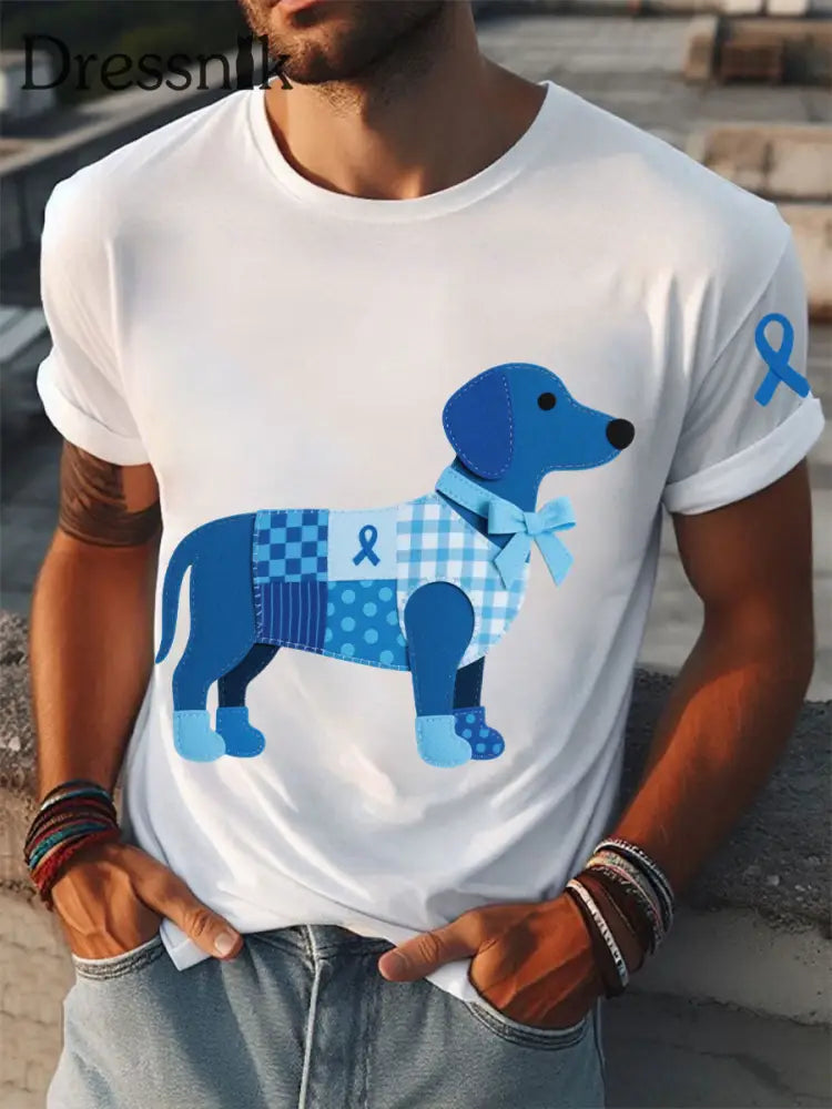 Männer Prostata krebs Dackel T Shirts weiß / S