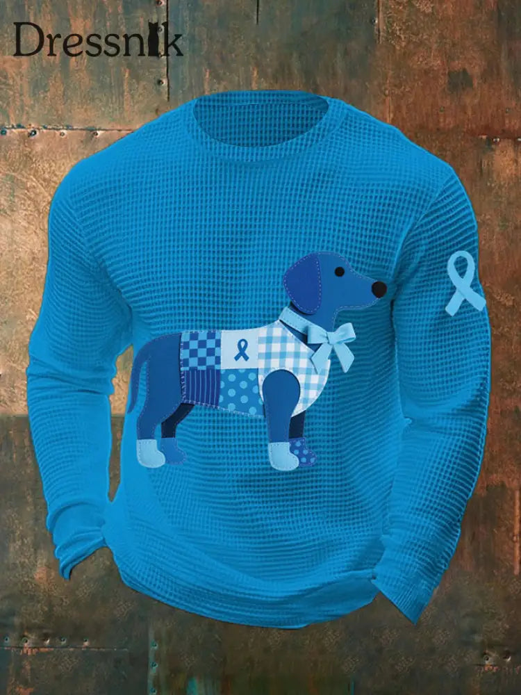 Männer Prostata krebs Dackel Tops blau / S